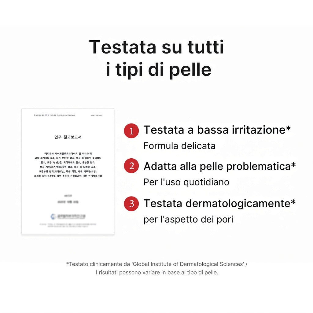 Maschera peeling all'Acido Ipocloroso