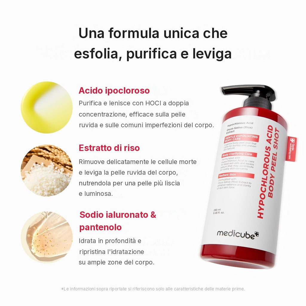 Body Peel Shot al Riso e Acido Ipocloroso