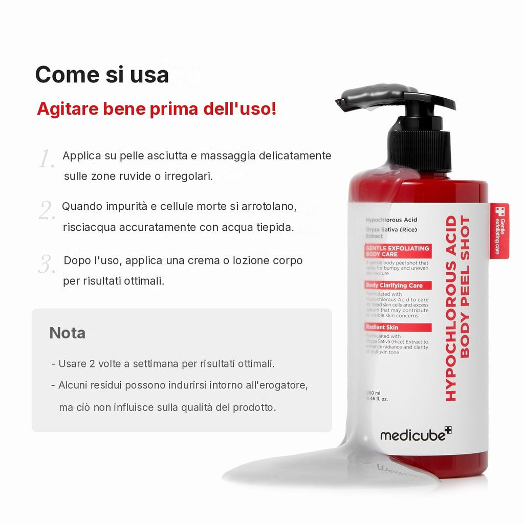 Body Peel Shot al Riso e Acido Ipocloroso