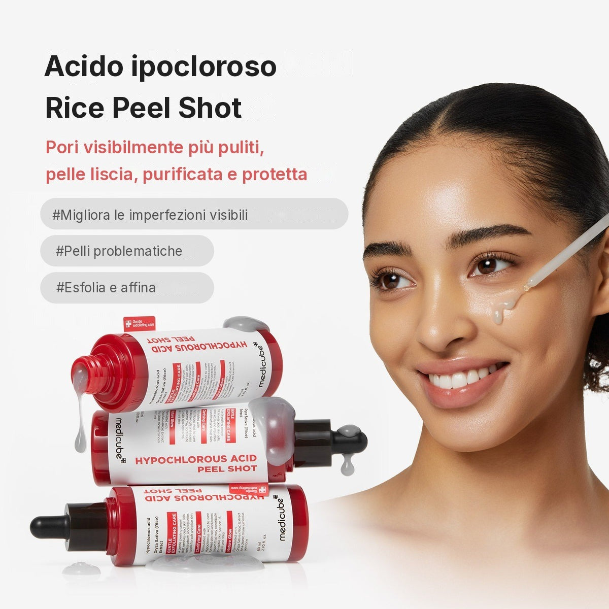 Peel Shot al Riso e Acido Ipocloroso
