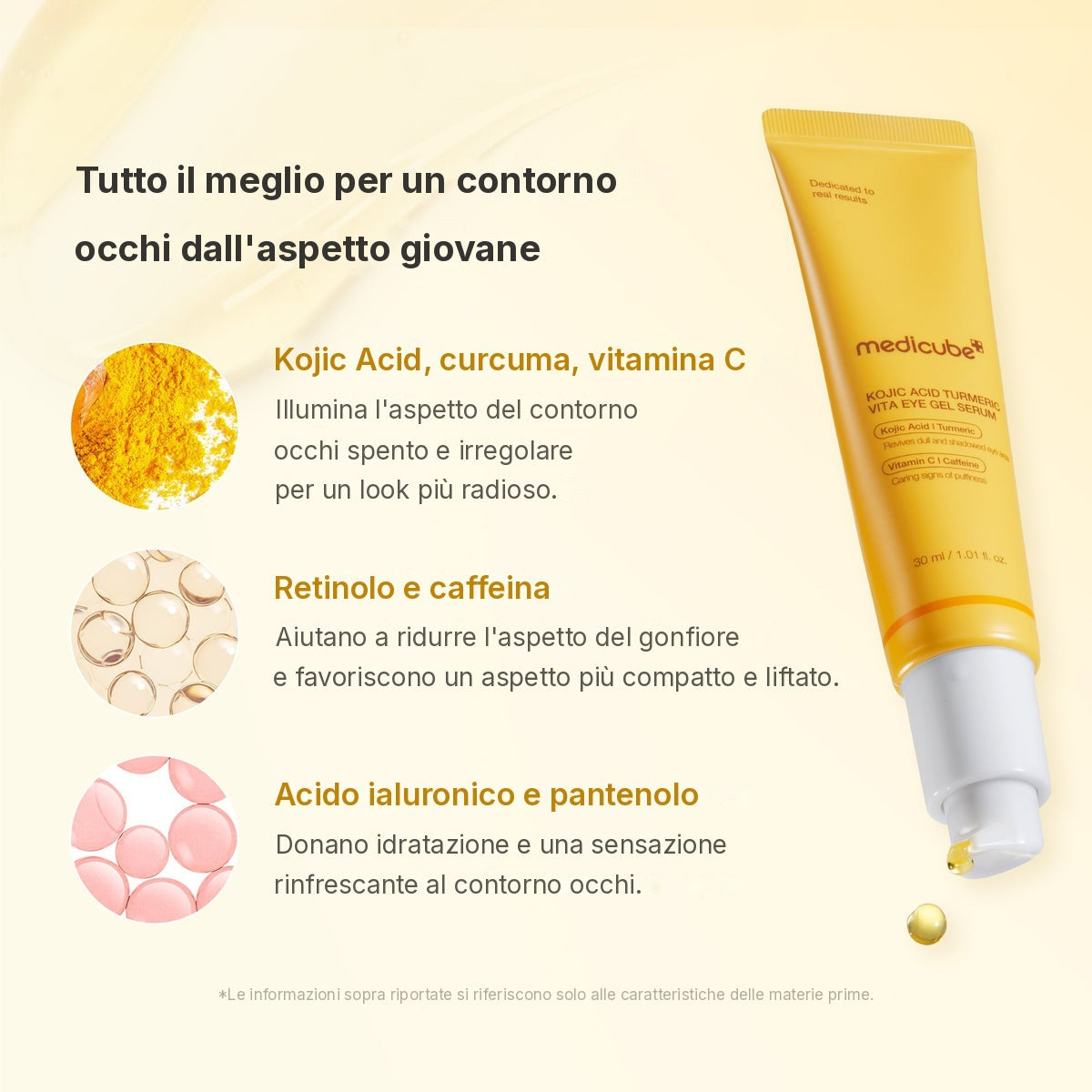 Siero gel contorno occhi Acido Cogico e Curcuma