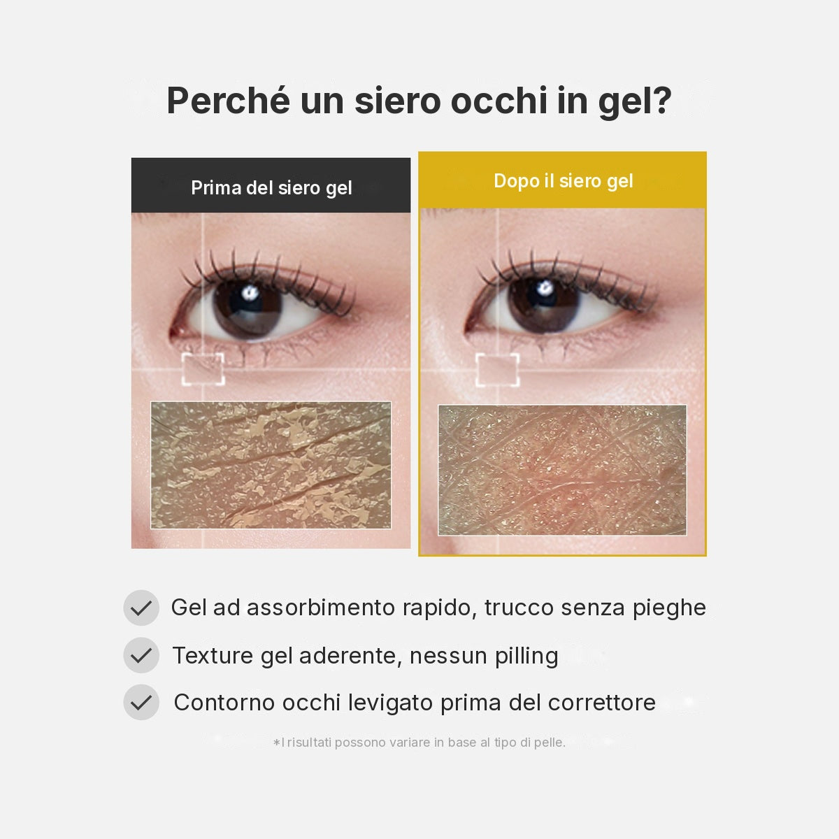 Siero gel contorno occhi Acido Cogico e Curcuma