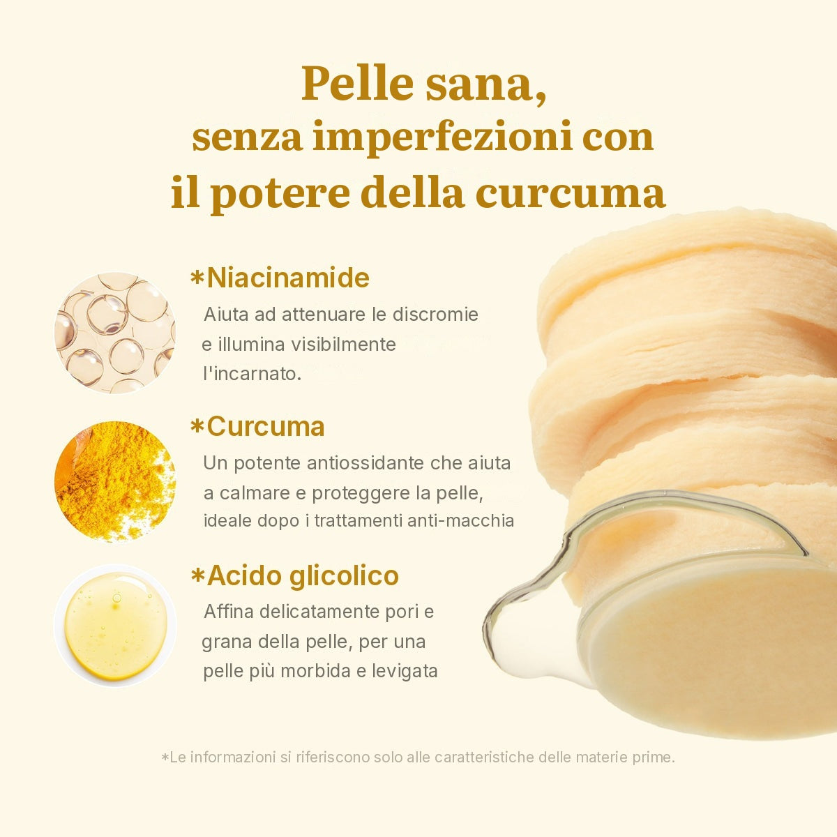 Dischetto tonico Acido Cogico e Curcuma