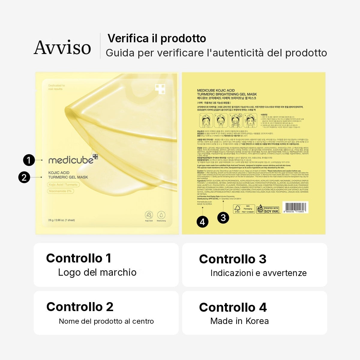Maschera in gel Gold Jelly Acido Cogico e Curcuma