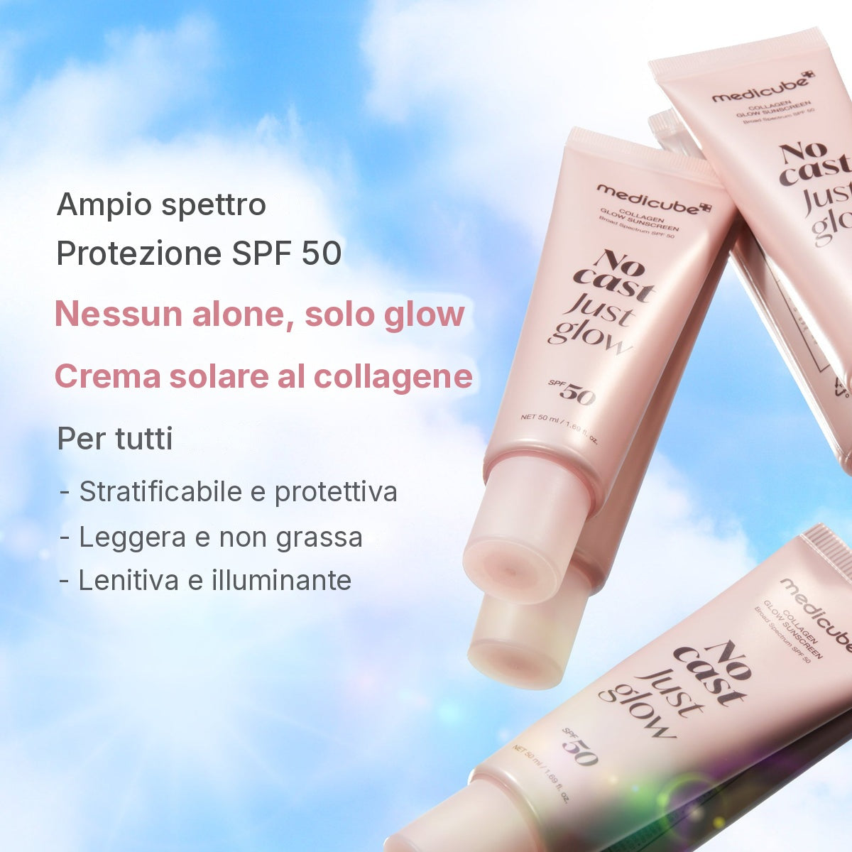 Protezione solare al collagene No Cast Just Glow