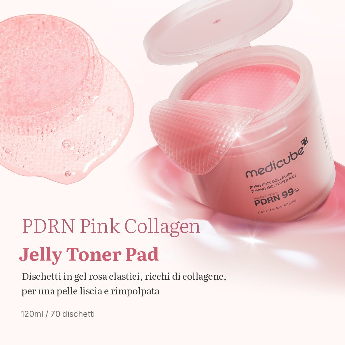 Dischetto tonico in gel PDRN Pink Collagen
