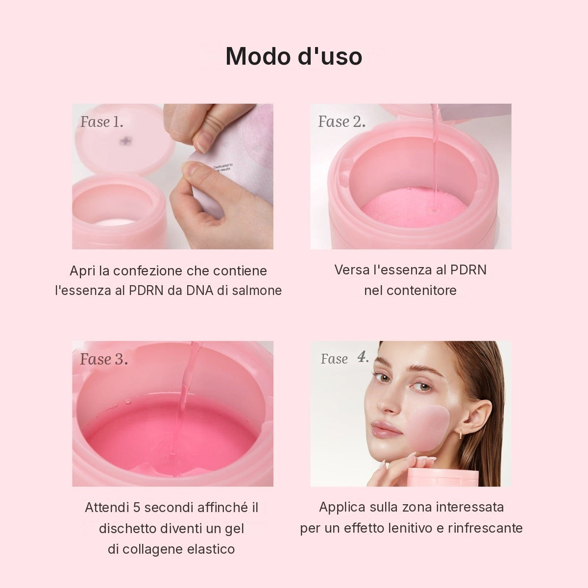Dischetto tonico in gel PDRN Pink Collagen