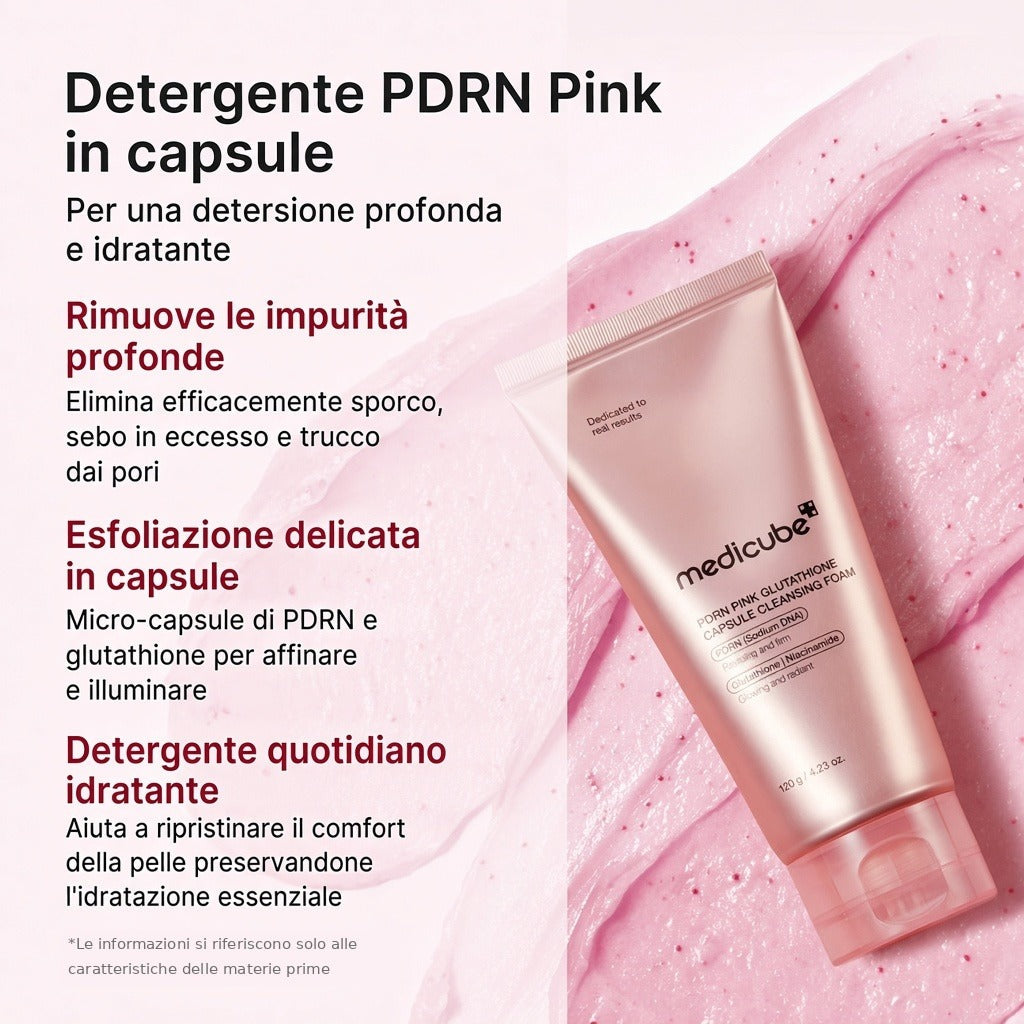 Schiuma detergente in capsule PDRN Pink Glutatione