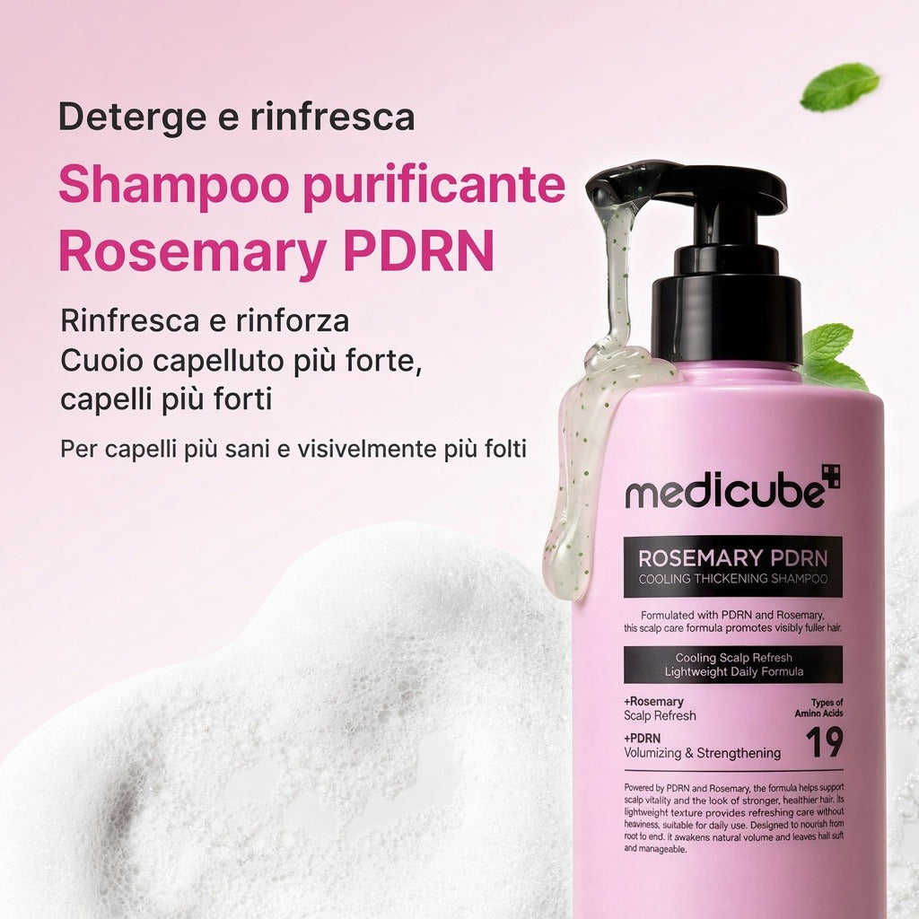 Shampoo rinfrescante volumizzante Rosmarino PDRN