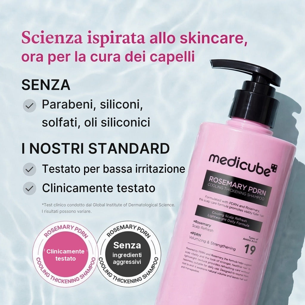 Shampoo rinfrescante volumizzante Rosmarino PDRN