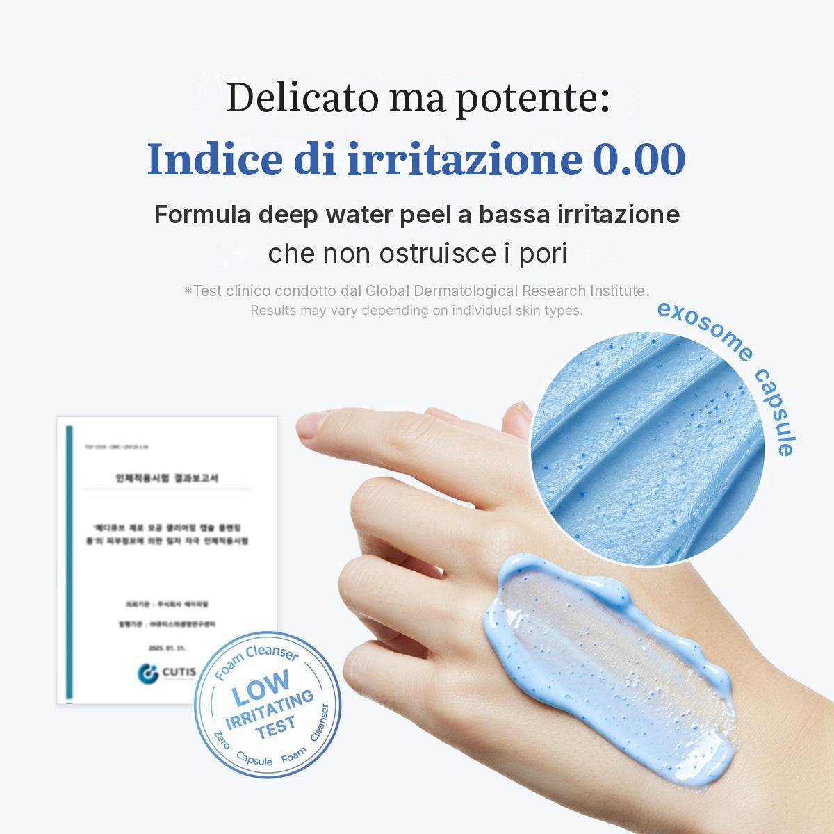 Schiuma detergente in capsule Zero Pore